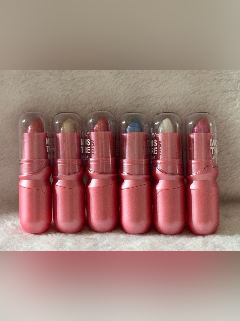 Shimmer Lipstick Stick - Multi-Color Set (Gold, Coral, Blue, Pearl, Pinks)
